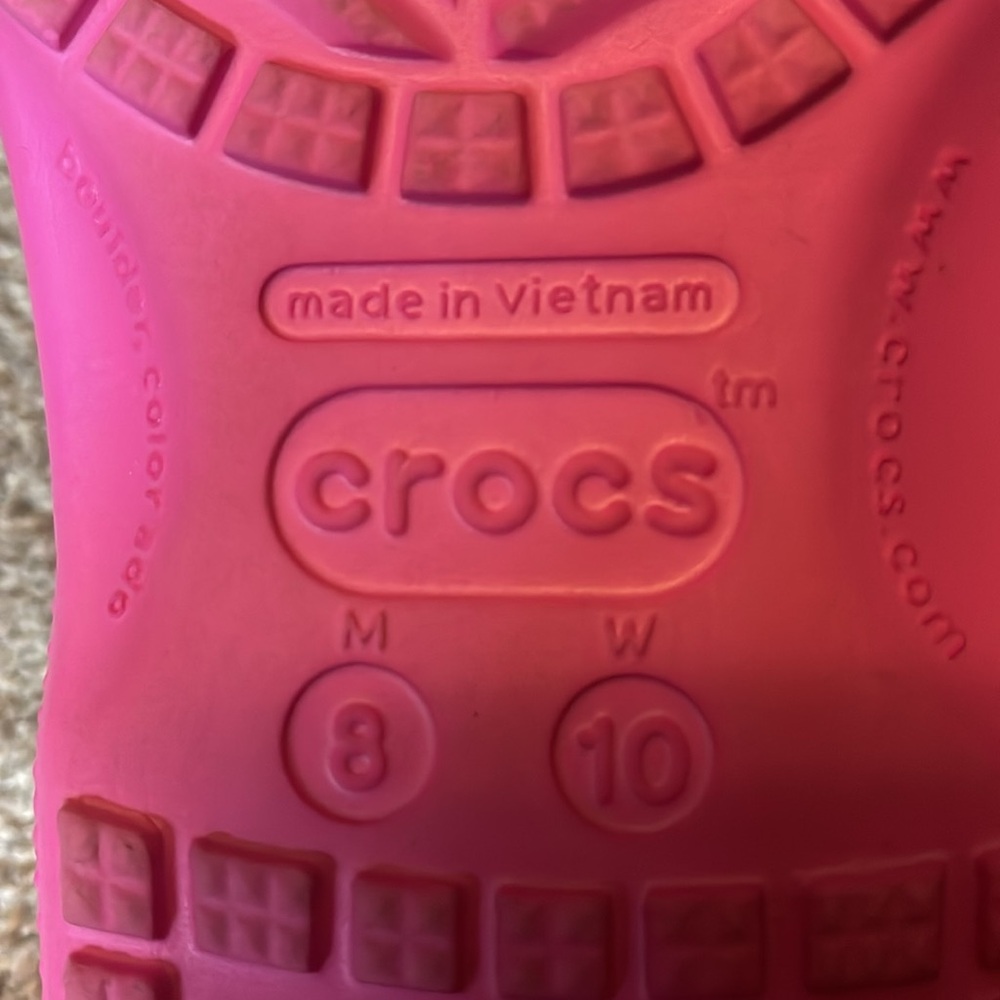 Pink Crocs  -- Women size 10 / Men size 8 - Picture 2 of 3